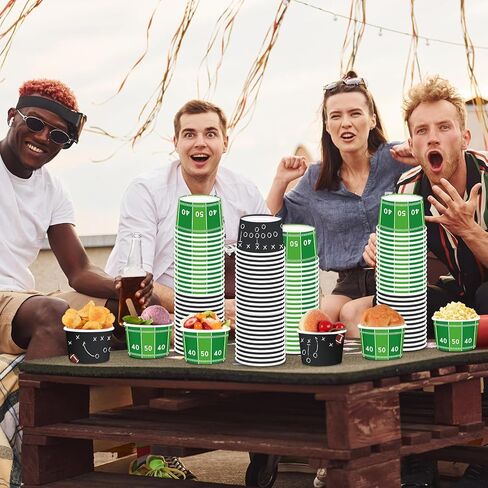 Qyeahkj 120Pcs Football Birthday Snack Bowls Disposable Paper Ice Cream Soup Chili Bowl 8oz Football Snack Dessert Treat Bowl Cup for Sport Game Day BBQ Picnic Household Party Supplies Decor in Kuwait