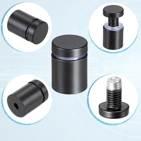 Sumnacon 12 Pcs 1/2 x 1 Inch Stainless Steel Standoffs-Sturdy Stand Off Wall Mounts for Glass Acrylic Picture Frame, Standoff Screw for Home Office Store, Black in Kuwait