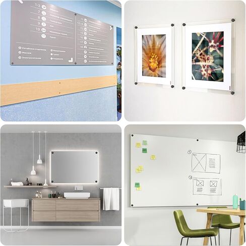 Sumnacon 12 Pcs 1/2 x 1 Inch Stainless Steel Standoffs-Sturdy Stand Off Wall Mounts for Glass Acrylic Picture Frame, Standoff Screw for Home Office Store, Black in Kuwait