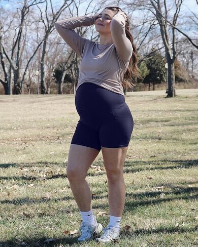 شورتات راكب الدراجة النارية G4Free Barefeel مع جيوب فوق البطن Legging 5 "سروال الحمل الرياضي التمرين الرياضي in Kuwait
