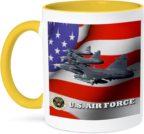 3drose mug_61135_4 "سلاح الجو الأمريكي" نغمة سوداء سوداء ، 11 أوقية ، متعدد الألوان in Saudi Arabia