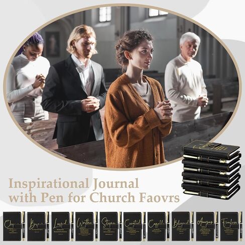 Spakon 40 Pcs Christian Gifts Bulk Include Bible Verse Leather Notebook Pens Prayer Journal Church Gifts Religious Party Favors Scripture Notepad for Women Men Sunday (Flower) in Saudi Arabia