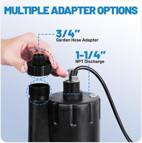 12 Volt 330 GPH Utility Transfer Pump - Portable Water Pump with suction hose kit, for Efficient Water Removal in Aquariums, Pools, RVs, and More in Saudi Arabia