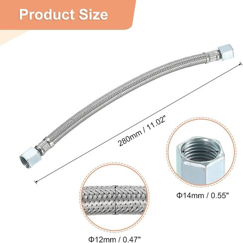 uxcell Air Compressor Exhaust Tube, 9/16" Thread Dia 11" Length Compressor Hose Stainless Steel Hose Air Tube Compressor Hardware Accessories Replacement Parts(Flared Mouth) in Saudi Arabia