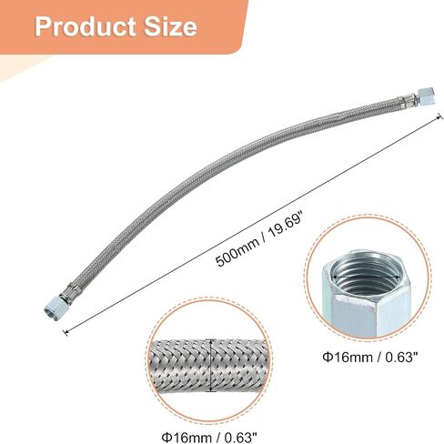 uxcell Air Compressor Exhaust Tube, 9/16" Thread Dia 11" Length Compressor Hose Stainless Steel Hose Air Tube Compressor Hardware Accessories Replacement Parts(Flared Mouth) in Saudi Arabia