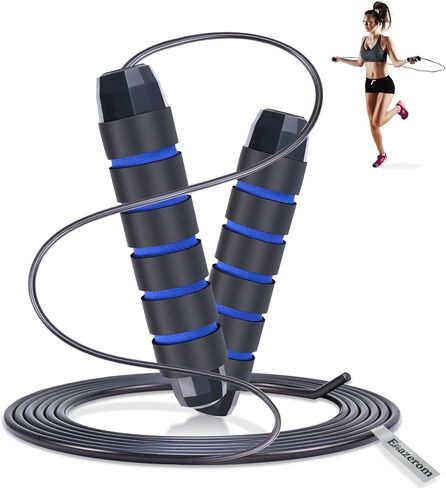 Jump Rope for Women Men Kids, Adjustable Skipping Rope with Ball Bearings, Professional Jumping Rope with Foam Handles, Tangle-Free Rapid Speed Jump Ropes for Fitness Workout Boxing Exercise in Saudi Arabia