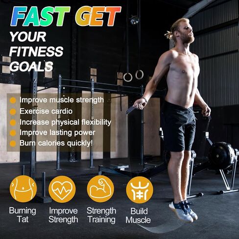 Jump Rope for Women Men Kids, Adjustable Skipping Rope with Ball Bearings, Professional Jumping Rope with Foam Handles, Tangle-Free Rapid Speed Jump Ropes for Fitness Workout Boxing Exercise in Saudi Arabia