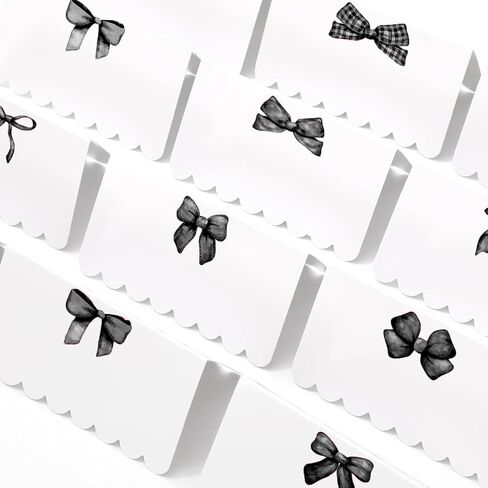 بطاقات Whaline 80pcs Pink Bow Place 2 × 3.5 بوصة ألوان مائية البطاقات 8 تصميمات بطاقة تعيين مقعد فارغة لمستلزمات إعداد الطاولة in Saudi Arabia