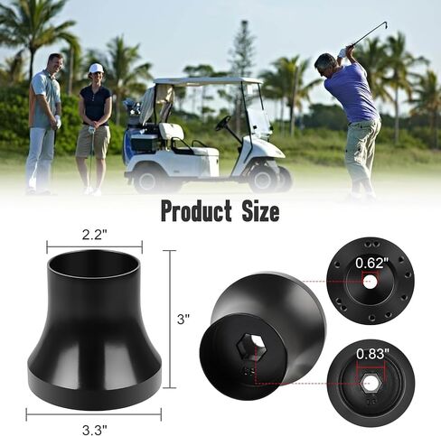 FAHKNS Golf Cart Steering Wheel Adapter, EZGO Steering Wheel Adapter, Electrophoresis Aluminum EZGO TXT & RXV Steering Wheel Hub Adapter Fit For 5/6 Hole Golf Cart Steering Wheels (Black) in Saudi Arabia
