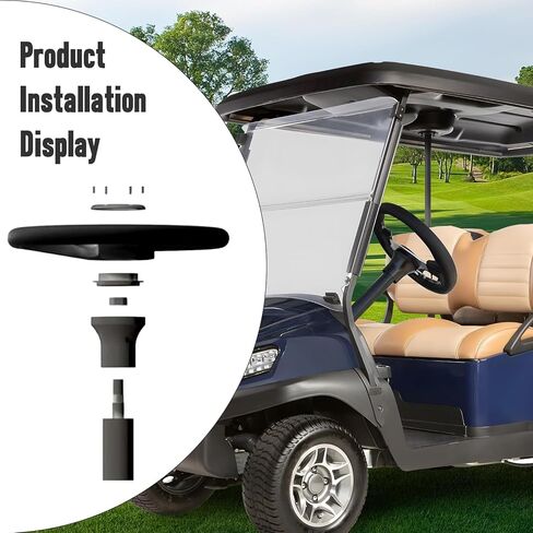 FAHKNS Golf Cart Steering Wheel Adapter, EZGO Steering Wheel Adapter, Electrophoresis Aluminum EZGO TXT & RXV Steering Wheel Hub Adapter Fit For 5/6 Hole Golf Cart Steering Wheels (Black) in Saudi Arabia