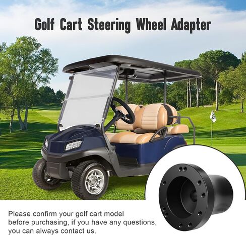 FAHKNS Golf Cart Steering Wheel Adapter, EZGO Steering Wheel Adapter, Electrophoresis Aluminum EZGO TXT & RXV Steering Wheel Hub Adapter Fit For 5/6 Hole Golf Cart Steering Wheels (Black) in Saudi Arabia