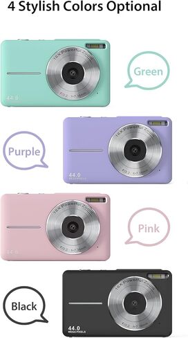 Digital Camera DCAF40-3, 44MP High Pixel Image, 1920x1080P Video Resolution, 16X Digital Zoom, Web Camera, Removable Disk Mass Storage - Perfect for Photography & Streaming (White) in Kuwait