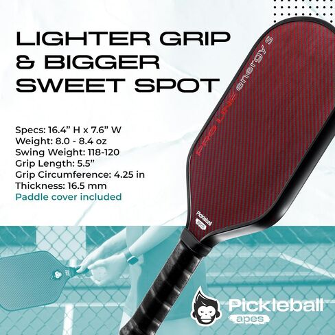 Pickleball Paddle - USAPA Approved - Carbon Fiber Pickleball Paddle - Pro Pickleball Paddle with Non-Slip Faux Leather Grip - Pickleball Racket for Adults in Saudi Arabia