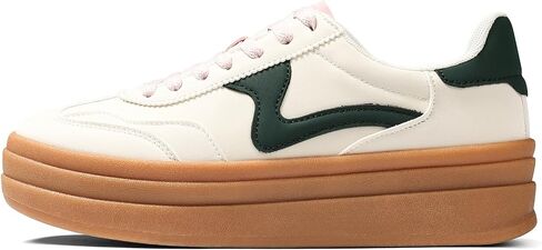 Tscoyuki Platform Women's Fashion Sneakers Casual Spring Shoes Non Slip Lightweight Walking Shoes Lace-Up Thick Sole Chunky Tennis Shoe in Saudi Arabia