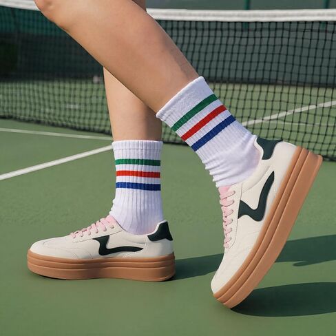 Tscoyuki Platform Women's Fashion Sneakers Casual Spring Shoes Non Slip Lightweight Walking Shoes Lace-Up Thick Sole Chunky Tennis Shoe in Saudi Arabia