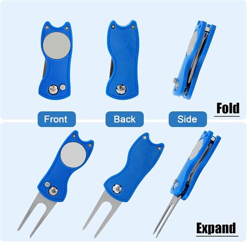 أداة إصلاح Divot Golf ، أداة إصلاح الفولاذ المقاوم للصدأ قابلة للطي المنبثقة Divot Turf Fork Golf Metal وضع أداة DivoT Ball Turf Fork Golf in Saudi Arabia