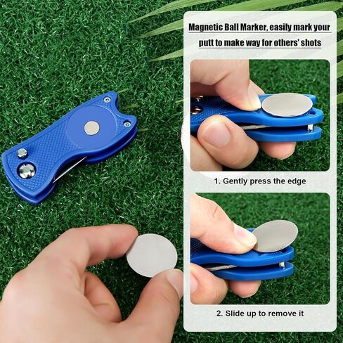 أداة إصلاح Divot Golf ، أداة إصلاح الفولاذ المقاوم للصدأ قابلة للطي المنبثقة Divot Turf Fork Golf Metal وضع أداة DivoT Ball Turf Fork Golf in Saudi Arabia