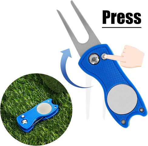 أداة إصلاح Divot Golf ، أداة إصلاح الفولاذ المقاوم للصدأ قابلة للطي المنبثقة Divot Turf Fork Golf Metal وضع أداة DivoT Ball Turf Fork Golf in Saudi Arabia