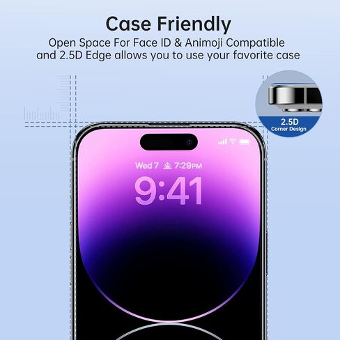 Syncwire Screen Protector for iPhone 14 Pro(6.1 inch) [3 Pack] [10X Military Grade Protection] Tempered Glass [Easy Installation Frame, Full Coverage, HD Clear, Bubble Free] in Saudi Arabia