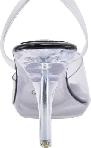 NBUUNBU أعقاب واضحة للنساء مثير شفاف الكاحل أحذية الأحذية منصة كعب الكعب هريرة عالية Slingback Square Square Stiletto البغال مريحة البغال in Kuwait