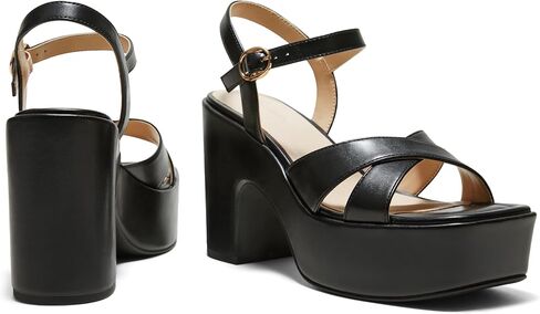Arromic Women's Crisscross Band Platform High Heel Sandals with 4-Inch Chunky Heels Ankle Strap Stylish Y2K Heeled Shoes for Party, Wedding, Evening Events in Saudi Arabia