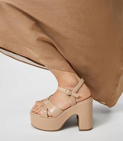 Arromic Women's Crisscross Band Platform High Heel Sandals with 4-Inch Chunky Heels Ankle Strap Stylish Y2K Heeled Shoes for Party, Wedding, Evening Events in Saudi Arabia