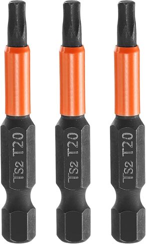 HARFINGTON 3pcs T27 Torx Head Screwdriver Bit 4" (100mm) Long 1/4" Hex Shank Magnetic No Hole Tamper Proof 6 Point Star Screw Driver Drill Bits Phosphate S2 Steel Industrial Power Tools in Saudi Arabia