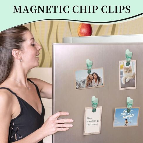 VNDUEEY 12 Pack Chip Clips Bag Clips, Magnetic Clips, Clips for Food Packages, Snack Bag Clips for Food Storage, Fridge Magnet Clips, Food Sealing Clips, Colorful in Kuwait