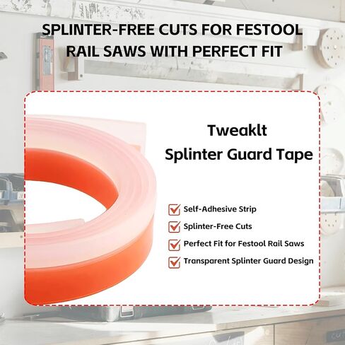495209 شريط حارس Splinter for Festool Track Saws-197 بوصة شريط بديل لـ FS/2 ، FS-SP 5000 ، قضبان دليل FSK ، ملحق ذاتي ، ملحق سهلة الإنجاز للقطع الدقيق in Kuwait