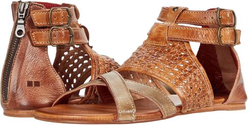 Bed|Stu® Capriana Flat Sandals for Women – Leather Detailing – Back Zipper Closure – Open Toe Silhouette in Saudi Arabia