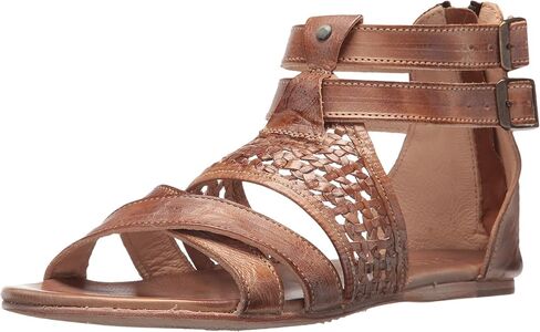 Bed|Stu® Capriana Flat Sandals for Women – Leather Detailing – Back Zipper Closure – Open Toe Silhouette in Saudi Arabia