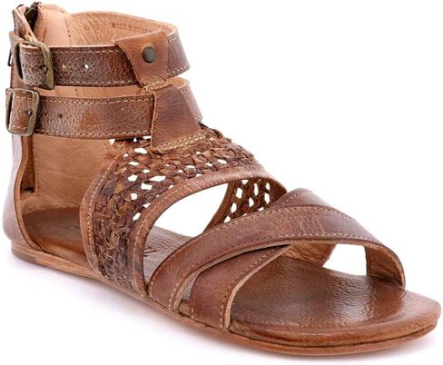 Bed|Stu® Capriana Flat Sandals for Women – Leather Detailing – Back Zipper Closure – Open Toe Silhouette in Saudi Arabia