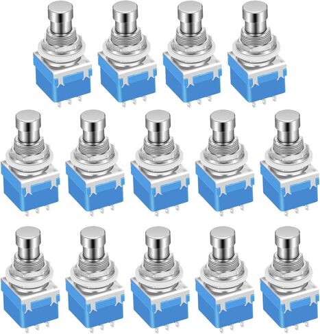 DaierTek Guitar Pedal Switch Lighted 3PDT 9 Pin Latching Stomp Footswitch Solder Lugs with Multi-colored Light -9pcs in Kuwait