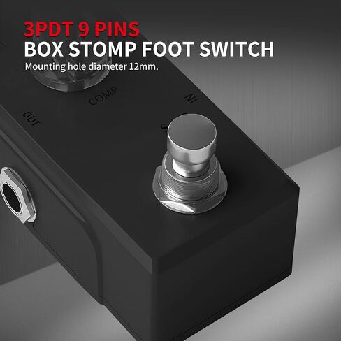 DaierTek Guitar Pedal Switch Lighted 3PDT 9 Pin Latching Stomp Footswitch Solder Lugs with Multi-colored Light -9pcs in Kuwait