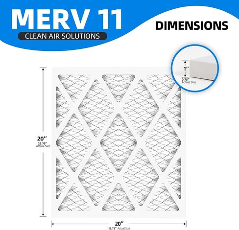 (6 حزمة) مرشحات الهواء 20x20x1 ، MPR 1900 & FPR 10 ، MERV 13 مرشح الهواء المطوي (الحجم الفعلي: 19.50 "× 19.50" × 0.75 ") in Kuwait