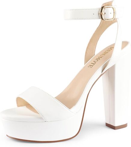 MERUMOTE Women's Chunky Platform Sandals High Heel Sandals | Chunky Sandals, Heels Platform, Heels Open Toe, Evening Shoes in Saudi Arabia