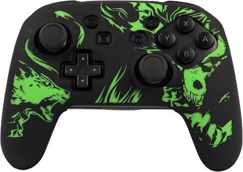 RALAN Laser Blood Handprint Design Controller Skin with 4 Thumb Grips for Switch Pro Controller, Anti-Slip Silicone Controller Cover Protector Case in Kuwait