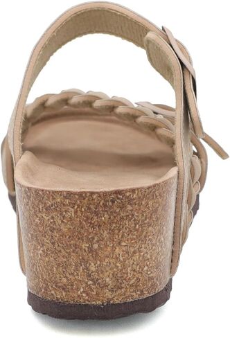 Yoki Lorayn-02 Women's Wedge Wedge Cork Bottom Bottled مع حزام مضفر ، ونساء صندل منصة ، وصنادل الدعم الصيفية للسيدات. in Kuwait