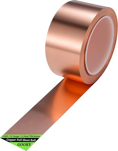 GOORY Copper Foil Sheet Roll 8Mil/32Gauge(0.2mm) 4in x 5ft Pure Thin Copper Sheet - ASTM B152 C11000 99.9+% Soft Copper Flashing Roll for Crafting Electrical House Repair DIY Project Decoration in Saudi Arabia