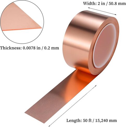 GOORY Copper Foil Sheet Roll 8Mil/32Gauge(0.2mm) 4in x 5ft Pure Thin Copper Sheet - ASTM B152 C11000 99.9+% Soft Copper Flashing Roll for Crafting Electrical House Repair DIY Project Decoration in Saudi Arabia
