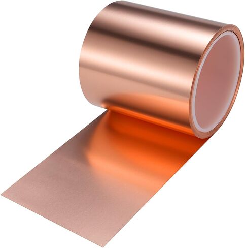 GOORY Copper Foil Sheet Roll 8Mil/32Gauge(0.2mm) 4in x 5ft Pure Thin Copper Sheet - ASTM B152 C11000 99.9+% Soft Copper Flashing Roll for Crafting Electrical House Repair DIY Project Decoration in Saudi Arabia