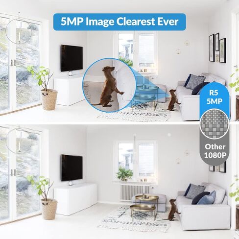 FOSCAM 3K 5MP WiFi Pet Cameras for Home Security, with 360° Pan Tilt, 2-Way Audio, 20X Digital Zoom, Night Vision, AI Human Detection, 2 Pack of Black in Saudi Arabia