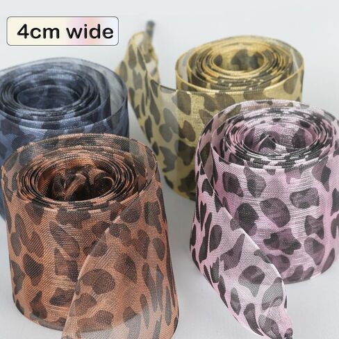 Olukssck Fashion Leopard Print Shoelaces 4CM Wide Ribbon Shoe Laces for Women Sneakers in Kuwait