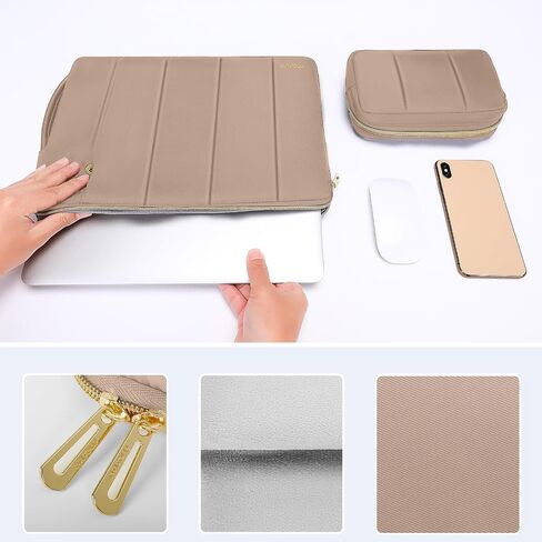 MOSISO Puffy Laptop Sleeve Case Compatible with MacBook Air/Pro, 13-13.3 inch Notebook, Compatible with MacBook Pro 14 inch 2023-2021 M2 M1, Rectangle Vertical Bag with Small Case & Side Handle, Black in Saudi Arabia