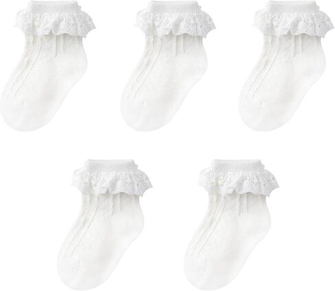 Meeshine 5 Pack Toddler Baby Girls Lace Socks Eyelet Shuffle Mesh Pincess Cotton Dress Dress Fuck in Saudi Arabia