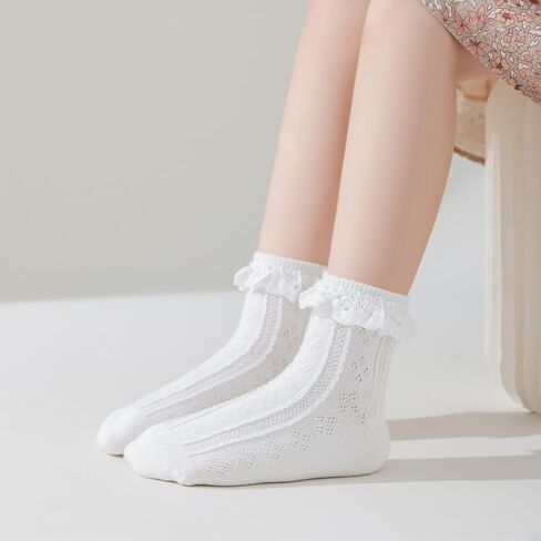 Meeshine 5 Pack Toddler Baby Girls Lace Socks Eyelet Shuffle Mesh Pincess Cotton Dress Dress Fuck in Saudi Arabia