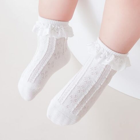 Meeshine 5 Pack Toddler Baby Girls Lace Socks Eyelet Shuffle Mesh Pincess Cotton Dress Dress Fuck in Saudi Arabia