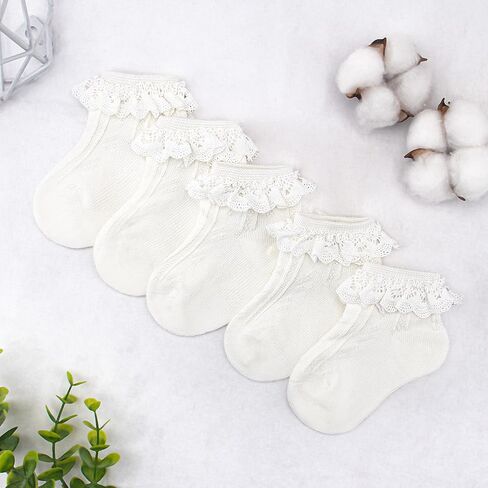 Meeshine 5 Pack Toddler Baby Girls Lace Socks Eyelet Shuffle Mesh Pincess Cotton Dress Dress Fuck in Saudi Arabia