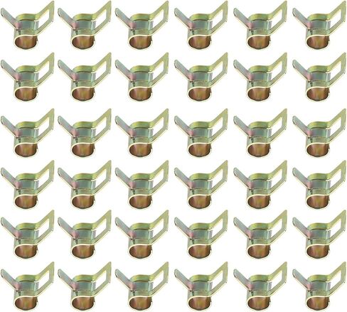 PATIKIL Spring Band Hose Pipe Clamps for 19-22.3 mm OD Hose, 50 Pack Silicone Vacuum Constant Tension Band Clips for Fuel Line Silicone Air Hose Tube Water Pipe, Gold in Saudi Arabia