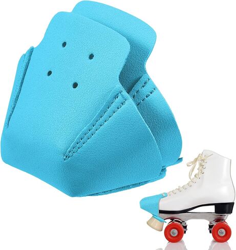 2 Pieces Roller Skate Toe Guards Artificial Leather Toe Guards Protectors for Quad Roller Skate (Black,Solid Pattern) in Saudi Arabia
